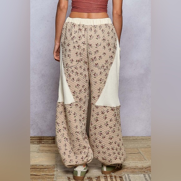 POL “ Sunstone Joggers “ Quilted Jogger Pants | Taupe & Oatmilk - Picture 3 of 5